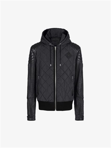 givenchy hooded biker jacket|Biker jacket in leather .